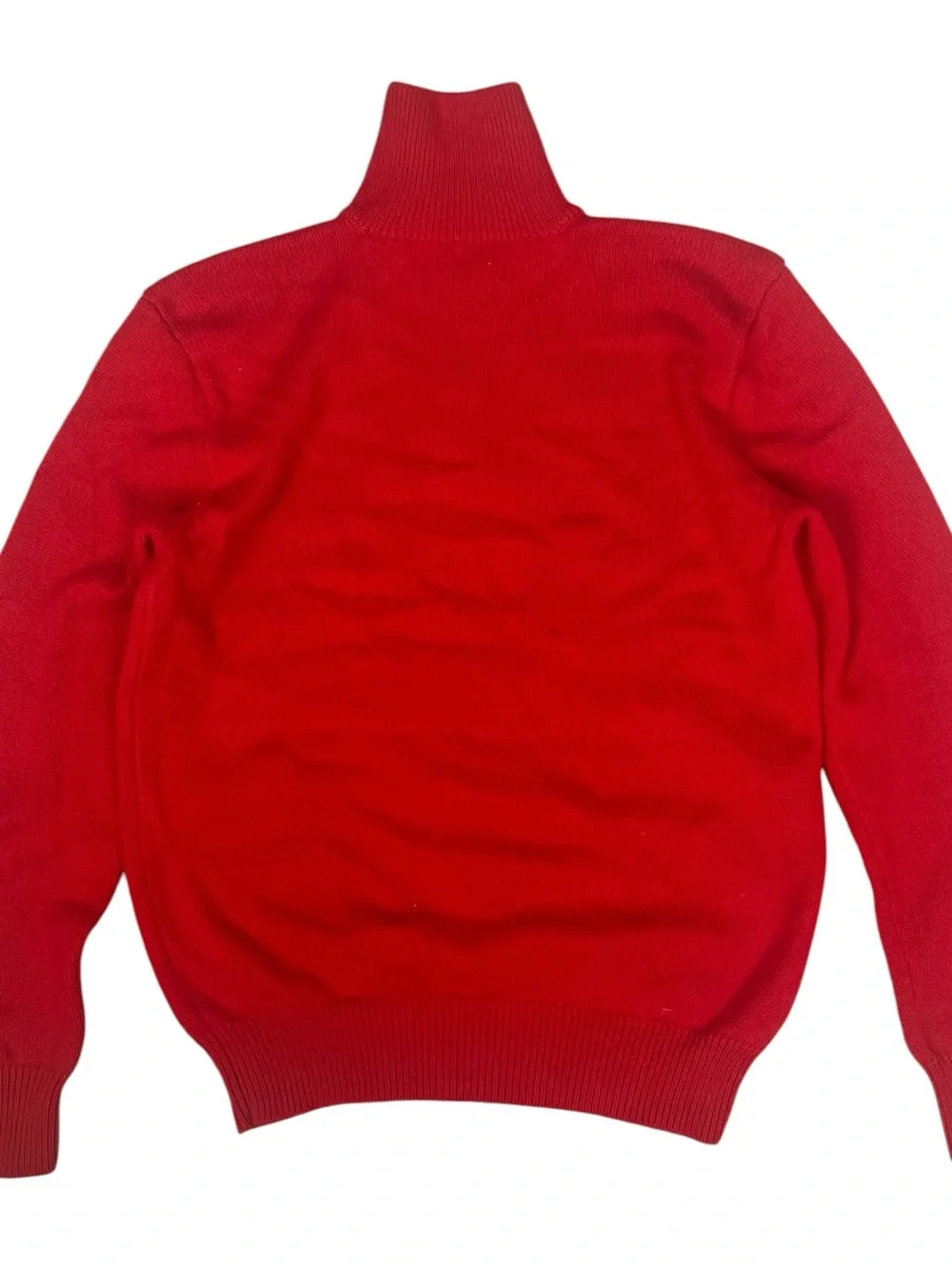 Polo Ralph Lauren 100% Cashmere 1/4 Zip Mock Neck Sweater Mens Medium Red Luxury